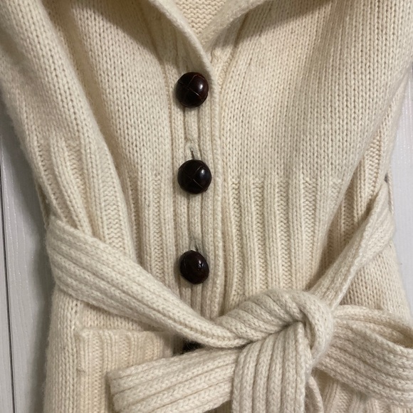 ☘️Banana Republic Cream Jersey Knit Cardigan w/Belt - Picture 2 of 5